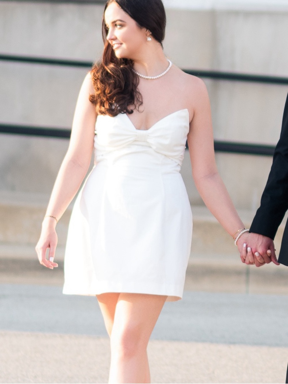 Anthropology Strapless White Mini Dress